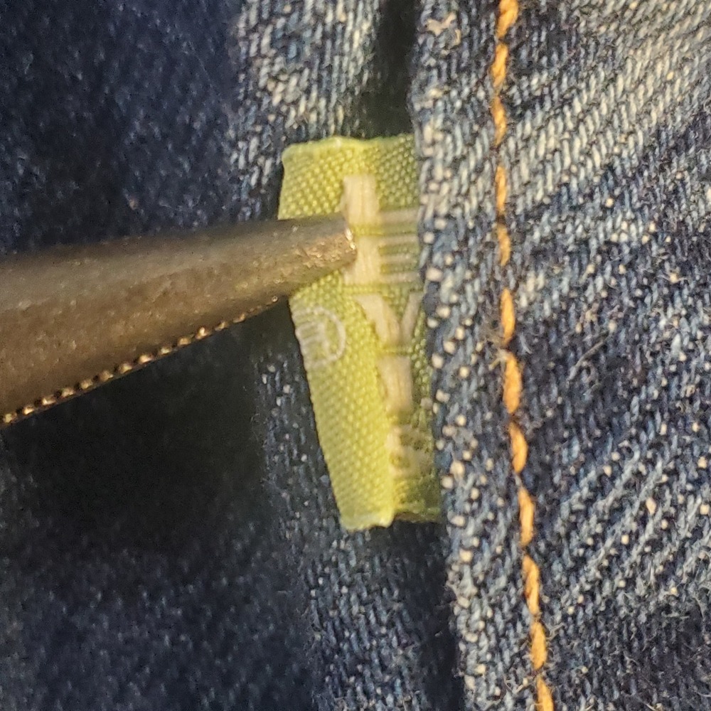 Levis Big E Snoop Dogg Lot 420 Paisley Print Blue Denim Jeans Mens W36 L32 AOP - Picture 9 of 16
